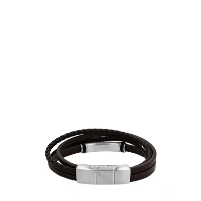 Afbeelding van s.Oliver Herenarmband van Roestvrij staal/leer, armsieraad, levering in geschenkdoos., staal, Geen edelsteen