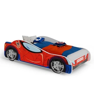 Afbeelding van Autobed spiderman thema 160x80cm met matras