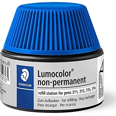 Afbeelding van Viltstiftvulling Staedtler Lumocolor non permanent 15ml blauw