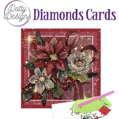 Afbeelding van Dotty Designs Diamond Cards Poinsettia Square