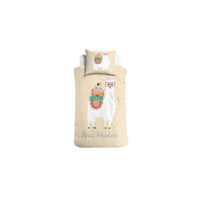 Afbeelding van Little Monster Kinder Dekbedovertrek Alpaca Adventure 140x200/220 cm + 60x70