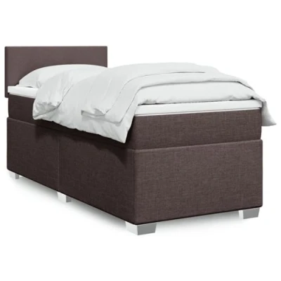 Image de vidaXL Sommier à lattes de lit avec matelas Marron foncé 80x200 cm