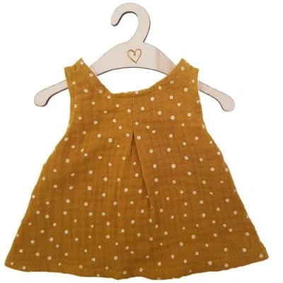 Afbeelding van Hollie poppenkleding jurkje ochre dots 34 cm