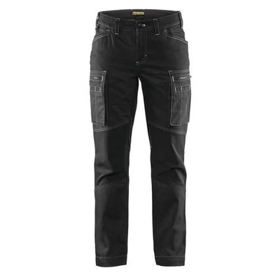 Image de Pantalon services stretch femme noir, lavage industriel