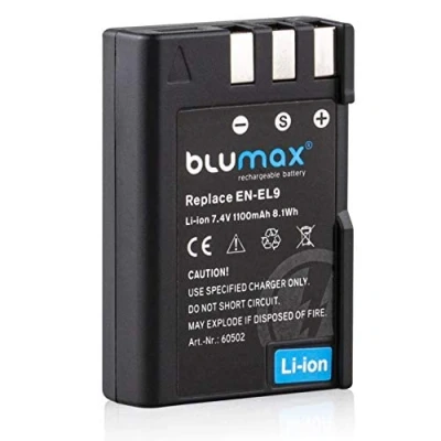 Afbeelding van Blumax Accu compatibel met Nikon EN EL9e/EN EL9a 1100mAh D3000 D5000 D40 D40x D60