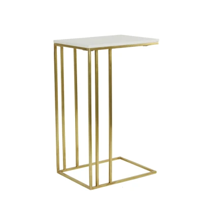 Afbeelding van Light &amp; Living Bijzettafel Roshan Wit 41x31x71cm Modern