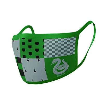 Afbeelding van Harry Potter Mondkapjes Slytherin 11 X 16 Cm Katoen Groen 2 Stuks