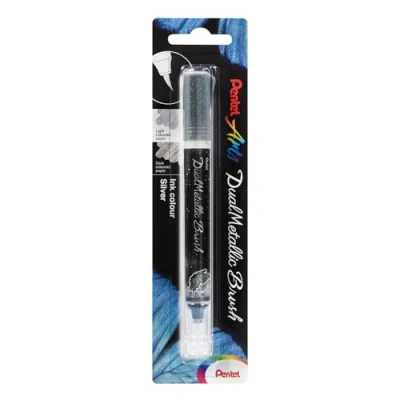 Afbeelding van Pentel, Kleurpotloden, Dubbele metalen borstel (Zilver, 1 x)