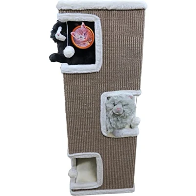 Afbeelding van Klimtoren sisal 4 gaats 100 cm taupe/creme Gebr. de Boon