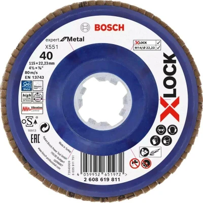 Afbeelding van Bosch Accessories 2608619811 X551 Lamellenschijf Diameter 115 mm Boordiameter 22.23 1 stuk(s)