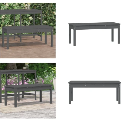 Afbeelding van Tuinbank 109x44x45 cm massief grenenhout grijs