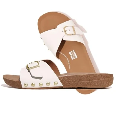 Afbeelding van FitFlop iQushion Adjustable Buckle Leather Slippers Dames