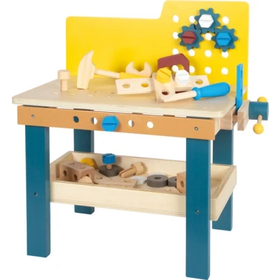 Afbeelding van small foot Werkplaats, met bankschroef, 4 houten gereedschappen en accessoires, vanaf 3 jaar, 12558