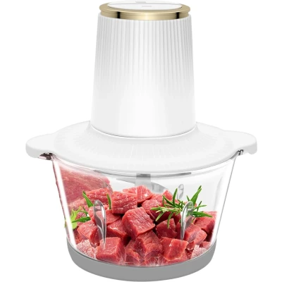 Afbeelding van Hakmolen met Glazen Kom Elektrisch Food Chopper 2 Snelheden Liter