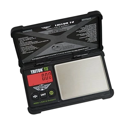 Afbeelding van My Weigh, Triton T3 digitale zakweegschaal met een capaciteit van 400 g x 0,01, zwart