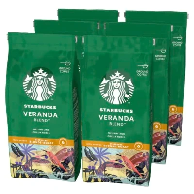 Afbeelding van STARBUCKS Veranda Blend, Blonde Roast, Gemalen Filterkoffie (6 zakken à 200g)
