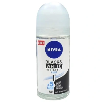Afbeelding van Nivea Invisible For Black &amp; White Pure Deo Roller 6 x 50 ml