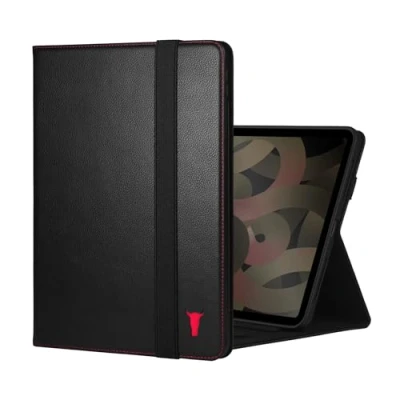 Afbeelding van TORRO beschermhoes compatibel met iPad Air 5/4, voor 2022/2020, van echt leer standfunctie, Apple Pencil connectiviteit en Wake Sleep functie (zwart)