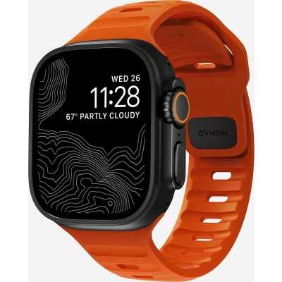 Afbeelding van Nomad Sport band FKM voor de Apple Watch Series 1 t/m 9 / SE (38 40 41 mm) 10 (42 Ultra Orange
