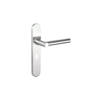 Afbeelding van Lavuzo deurkruk Grosetto RVS met afgerond schild SL56 Per set Deurklink