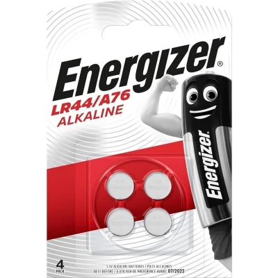 Afbeelding van Energizer Knoopcelbatterij Lr44/a76 Alkaline 1,5v 4 Stuks