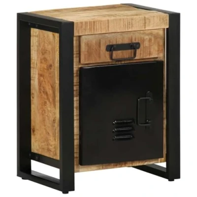 Afbeelding van vidaXL Nachtkastje 40x30x50 cm massief ruw mangohout