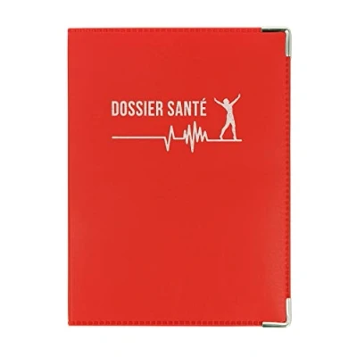 Afbeelding van Rode receptenhouder, gemaakt in Frankrijk, etui voor wederzijdse vitale kaart, gezondheidsbestand, ziektebladeren, Rood, met wederzijdse, recepten en/of medische documenten,