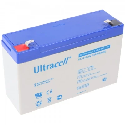 Afbeelding van Ultracell UL12 6 6V 12Ah loodaccu AGM loodgelaccu