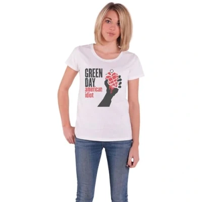 Afbeelding van Green Day American Idiot Dames T shirt S Wit