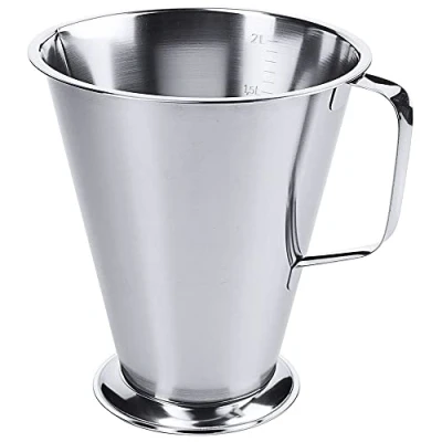 Afbeelding van Maatbeker rvs maatvoering Inhoud: 2 l H: 20cm (Maatvoering: elke 500 ml)
