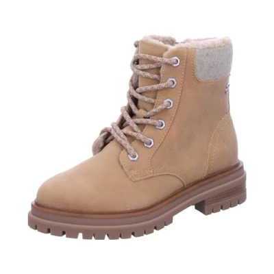 Afbeelding van s.Oliver Veterboots, Dames, Maat: 39, Camel Imitatieleer/ textiel
