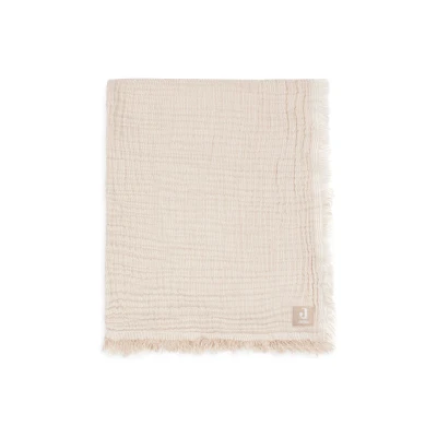 Afbeelding van Jollein Deken Wieg 75x100cm Fringe Stripe Biscuit/Ivory GOTS