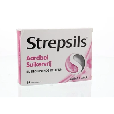 Afbeelding van Strepsils Zuigtablet met Aardbei Suikervrij