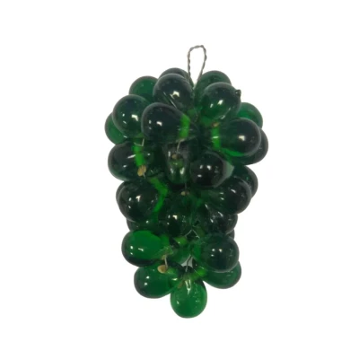 Afbeelding van Decoratie Druiventrosjes Glas Set 4 stuks Helder Groen 5x4 cm