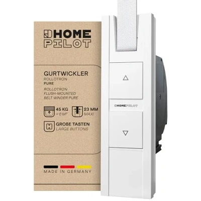 Afbeelding van HOMEPILOT 10112345 RolloTron pure Elektrische bandopwinder 23 mm Trekkracht (max.) 45 kg Inbouw (in muur)