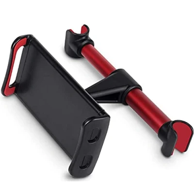 Afbeelding van Autohoofdsteunhouder, telefoonhouder 360 graden draaibaar, verstelbare universele houder voor smartphones en tablets van 4 tot 11 inch (rood)