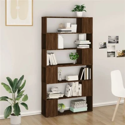 Afbeelding van vidaXL Boekenkast/kamerscherm 100x24x188 cm bruin eikenkleur