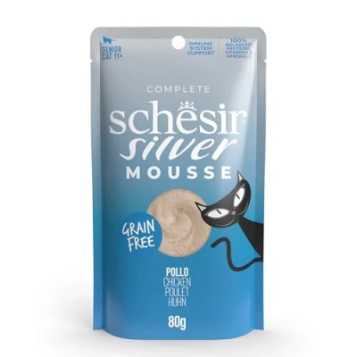Afbeelding van 12x Schesir Silver Kat Mousse Kip 80 gr