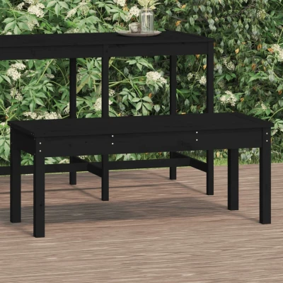 Afbeelding van Tuinbank 109x44x45 cm massief grenenhout zwart