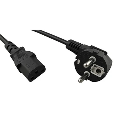 Afbeelding van Naths Hardware® Stroomkabel voor koude apparaten, 1,8 m, haakse stekker naar geaard contact, 3 polige pc stroomkabel, C13 netsnoer