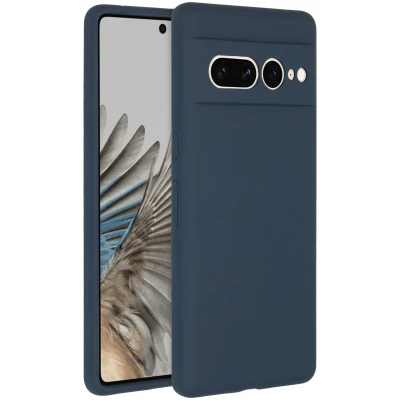 Afbeelding van Accezz Hoesje Geschikt voor Google Pixel 7 Pro Siliconen Liquid Silicone Backcover Donkerblauw