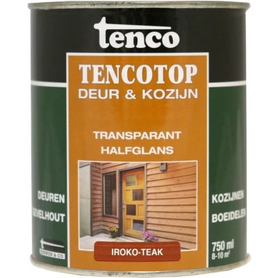 Afbeelding van Tenco TencoTop Deur &amp; Kozijn Transparant 0,75 ltr iroko teak Buiten onderhoud