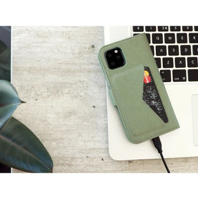 Afbeelding van Mobiparts Classic Wallet Case Apple iPhone 7/8/SE (2020/2022) Stone Green
