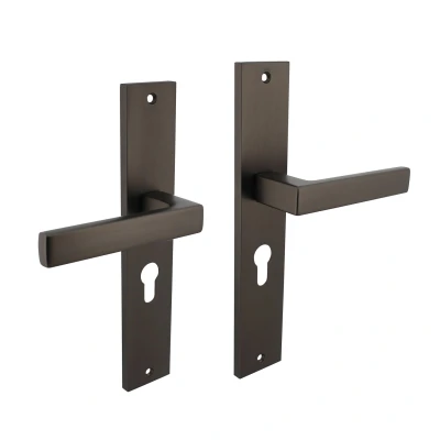 Afbeelding van Intersteel Deurkruk Hera op schild 245x45 mm profielcilindergat 55 antracietgrijs