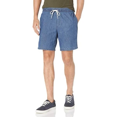 Image de Amazon Essentials Short de marche pour homme avec cordon serrage (disponible en grande taille), chambray délavé moyen, taille L