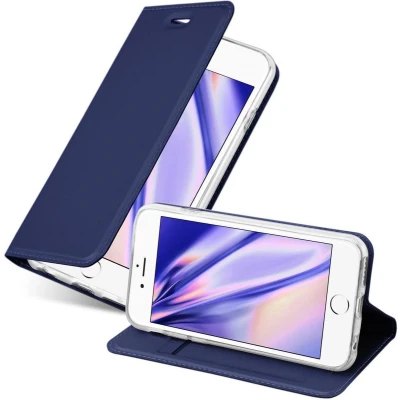 Afbeelding van Cadorabo Hoesje geschikt voor Apple iPhone 6 / 6S in CLASSY DONKER BLAUW Beschermhoes met magnetische sluiting, standfunctie en kaartvakje Book Case Cover Etui