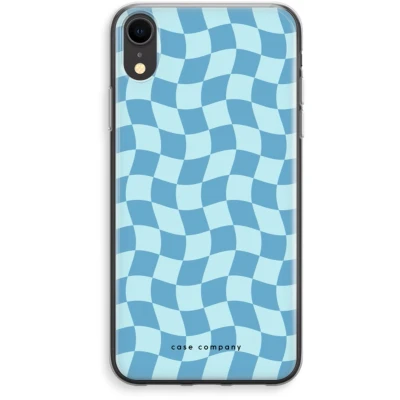 Afbeelding van Case Company® hoesje geschikt voor iPhone XR Grid Blauw Soft Cover Telefoonhoesje Bescherming aan alle Kanten en Schermrand