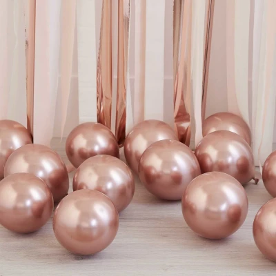 Afbeelding van 40 Chroom rose gouden ballonnen per set