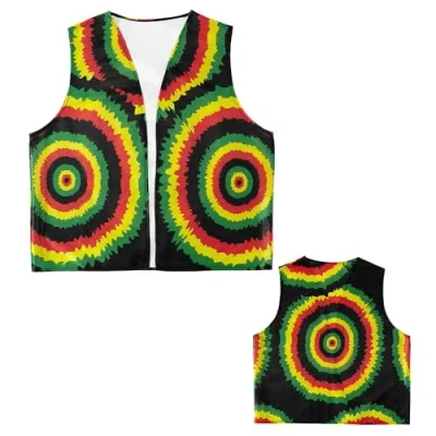 Afbeelding van Widmann Bob Marley &amp; Reggae Rasta Kostuum Jamaica Vest Multicolor Carnavalskleding Verkleedkleding