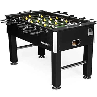 Afbeelding van BuckShot Voetbaltafel 141x77x89 cm 60KG Zwart Tafelvoetbaltafel met 2 ballen MDF tafelvoetbal 5ft verstelbare poten en sterke holle stangen